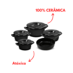 Jogo De Panelas De Cerâmica Ceraflame Duo+ (Smart) 5 peças - Preto - Imagem 9