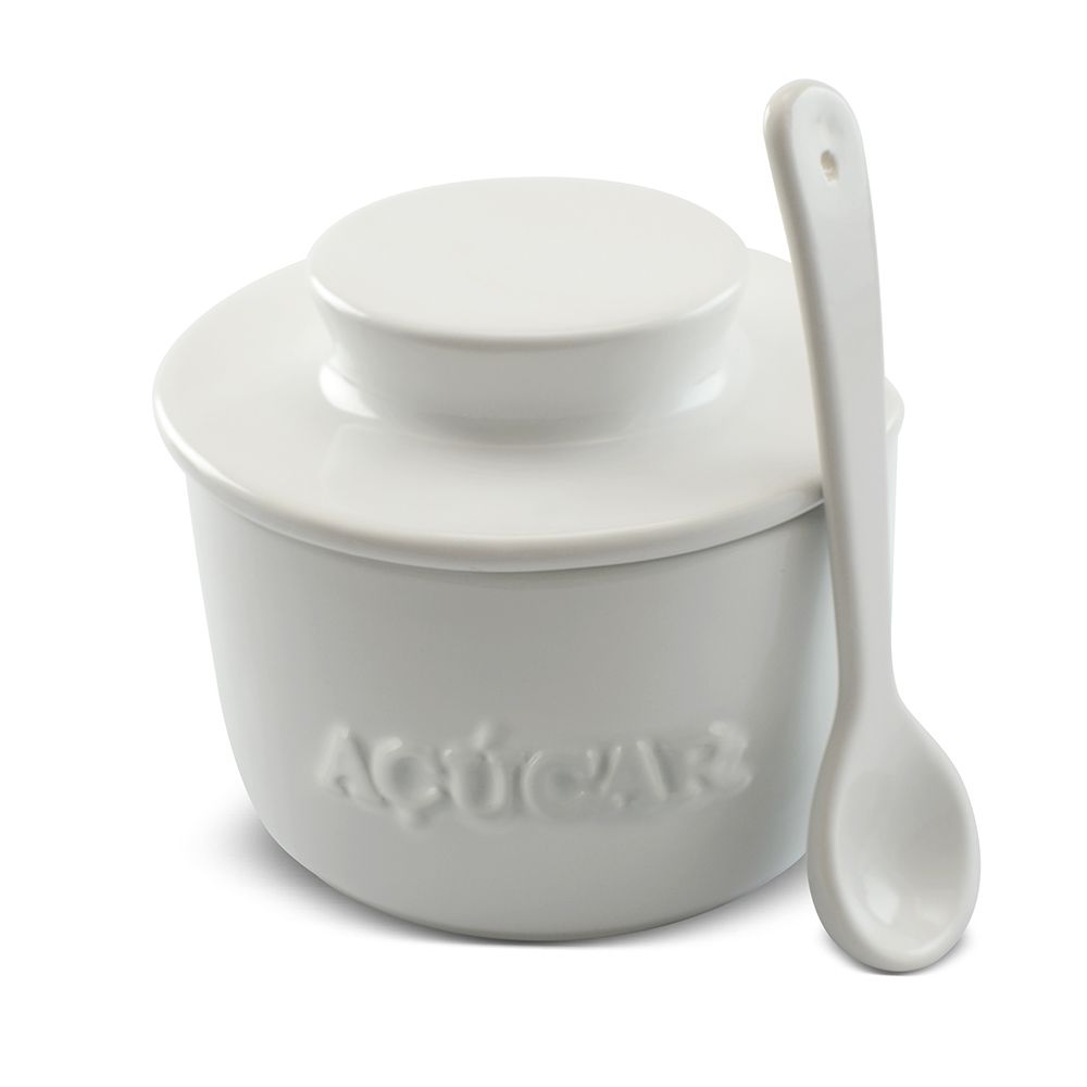 - ACUCAREIRO COM COLHER BRANCO