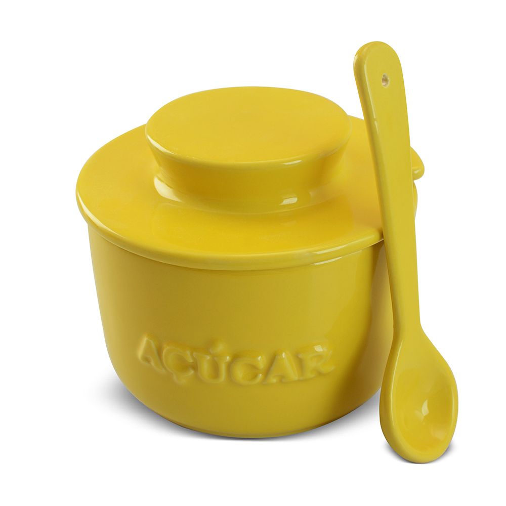 Açucareiro 350G com colher - Amarelo