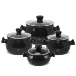Jogo De Panelas De Cerâmica Ceraflame Premiere 4 peças - Preto