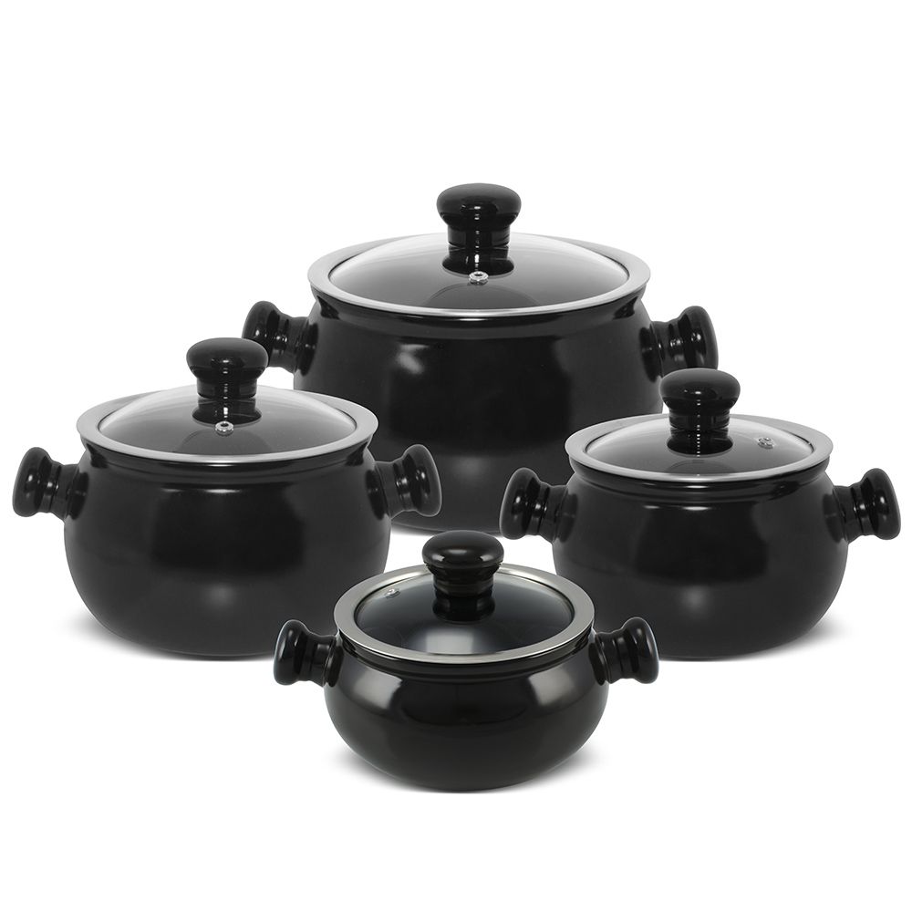 Jogo De Panelas De Cerâmica Ceraflame Premiere 4 peças - Preto