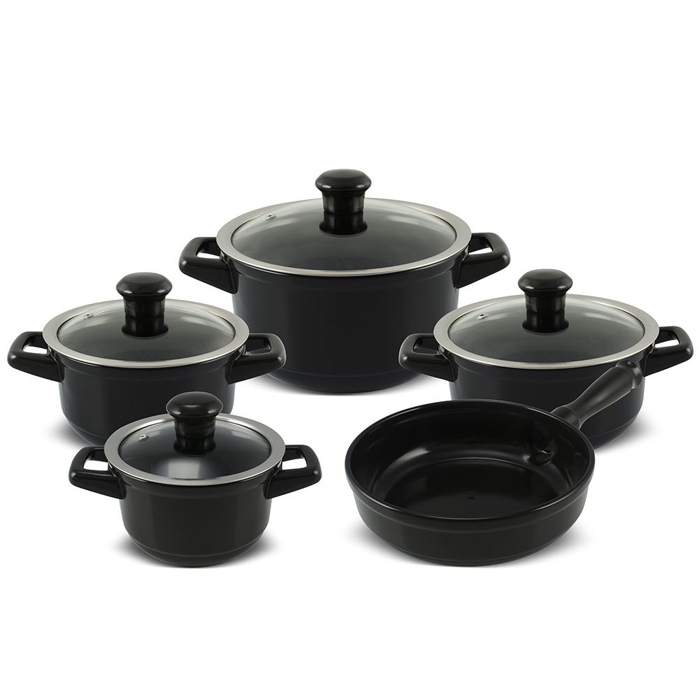 J604141 Jogo De Panelas De Cerâmica Ceraflame Duo (Smart) 5 peças - Preto - Imagem 1