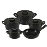 CONJUNTO MARTELADO 5 PCS PRETO