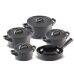 CONJUNTO MARTELADO 5 PCS GRAFITE