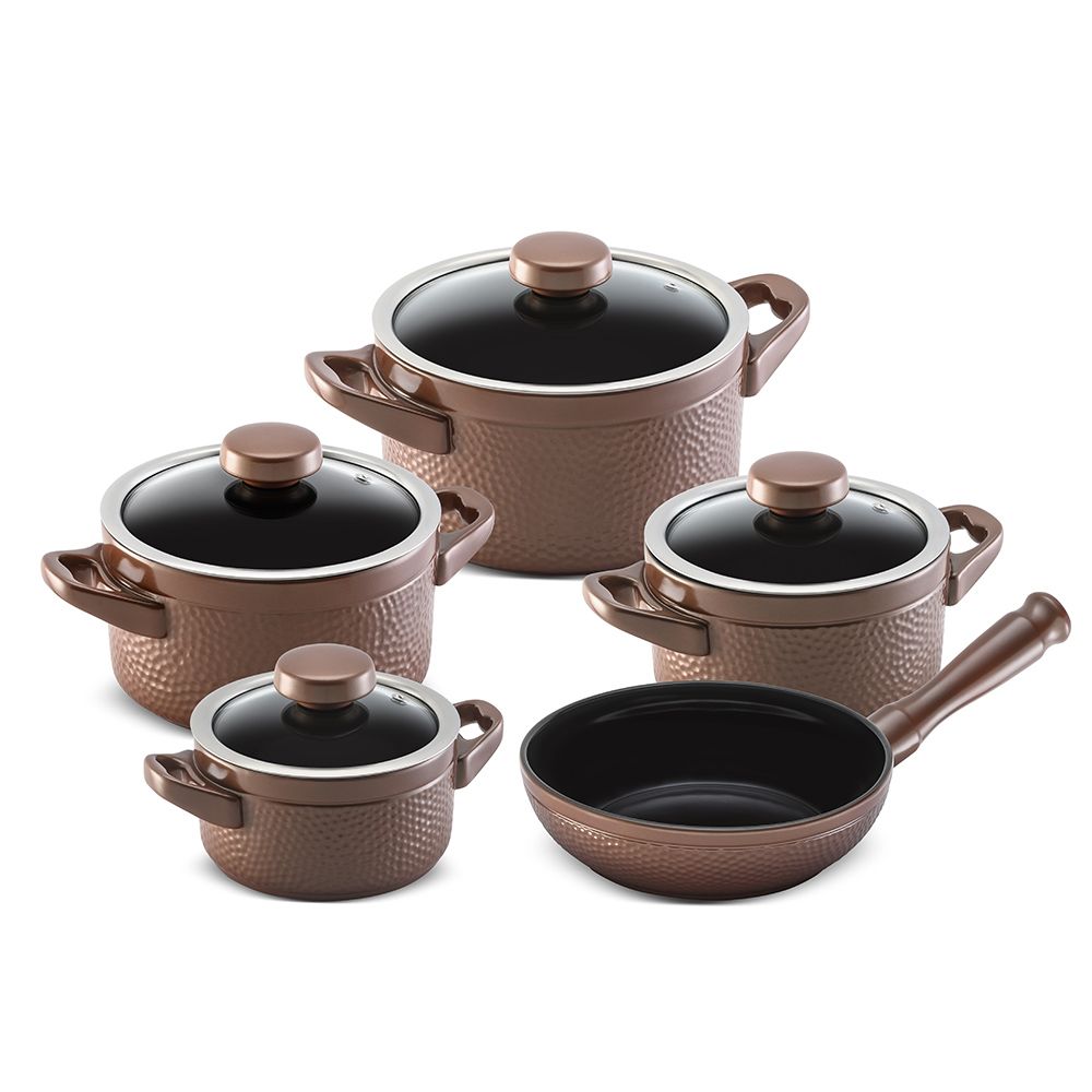 J614949 - CONJUNTO MARTELADO 5 PCS COBRE JUNTO MARTELADO 5 PCS COBRE