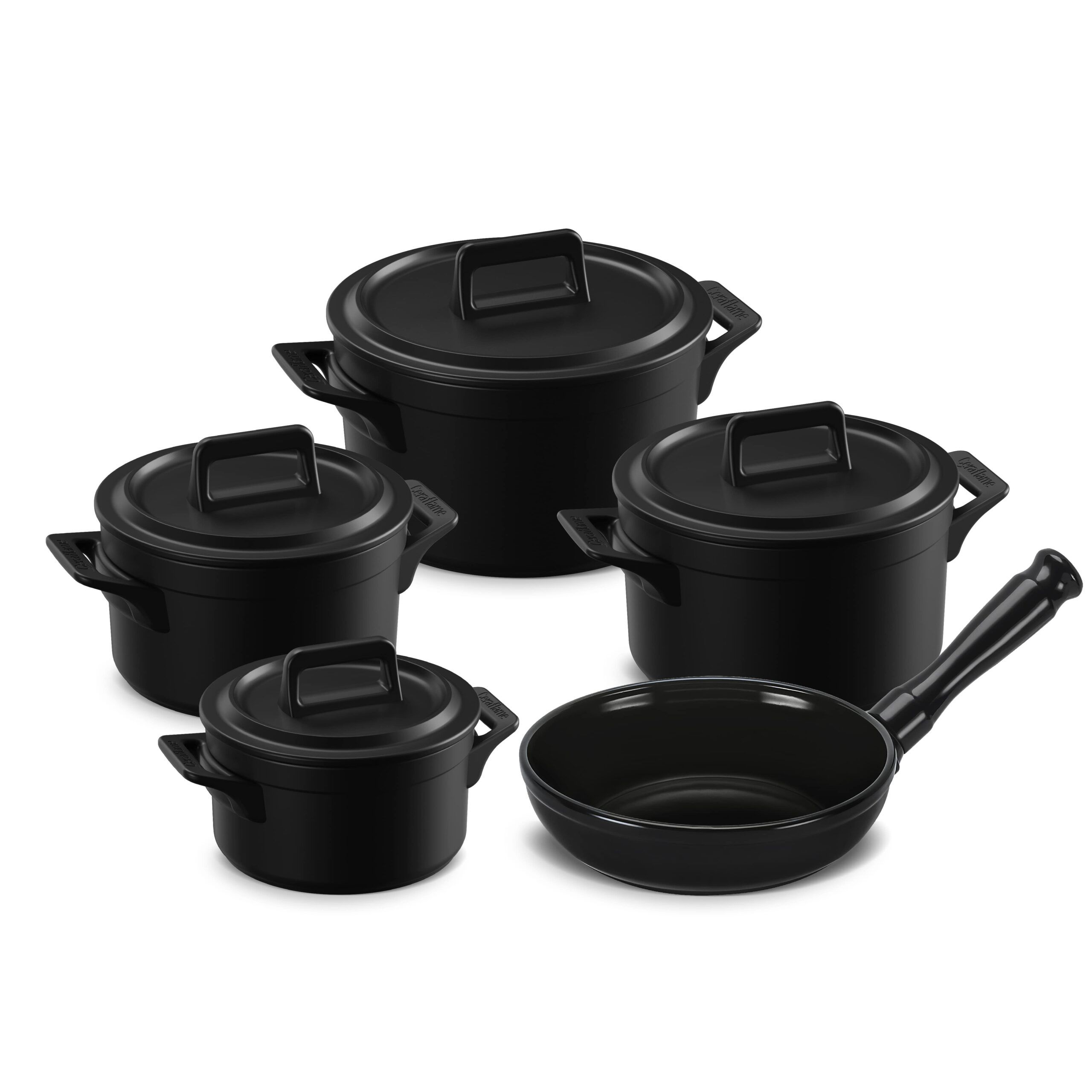 Jogo De Panelas De Cerâmica Ceraflame Clear+ 5 Pcs - Preto