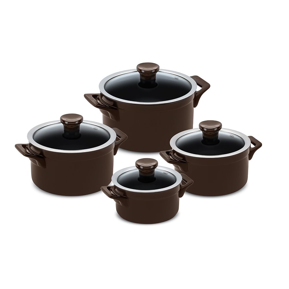 CONJUNTO CLEAR 4 PCS - CHOCOLATE