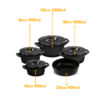 Jogo De Panelas De Cerâmica Ceraflame Duo+ (Smart) 5 peças - Preto - Imagem 8